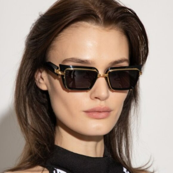 Balmain Men Sunglasses Titanium Black Gold Grey Rectangle ADMIRABLE BPS-130A-52 - Picture 13 of 14